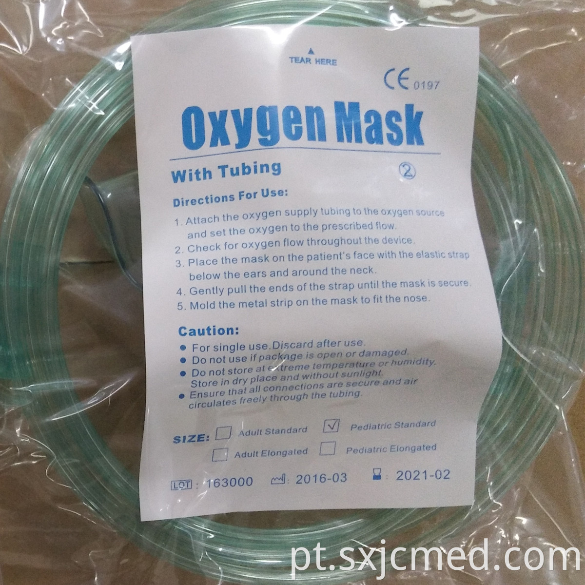 Adult 7FT Supply PVC Oxygen Tubing Masks